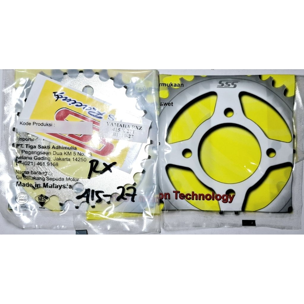 Gear gir belakang sss 415 Rxk,Mx,jupiter,vega, ukuran  27-40