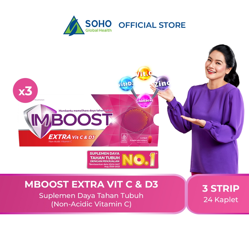 Imboost Extra Tablet Daya Tahan Tubuh 3 Strip @8 Tablet