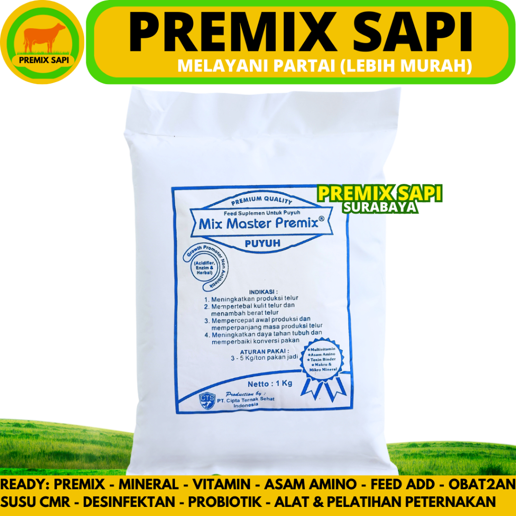 MIX MASTER PREMIX PUYUH 1 KG - Suplemen Pakan Pemacu Produksi & Kualitas Telur Burung Puyuh Petelur