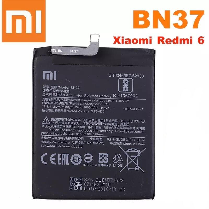 Baterai Batre BN 37 Redmi 6a / Redmi 6 II Batre Redmi 6 A BN37