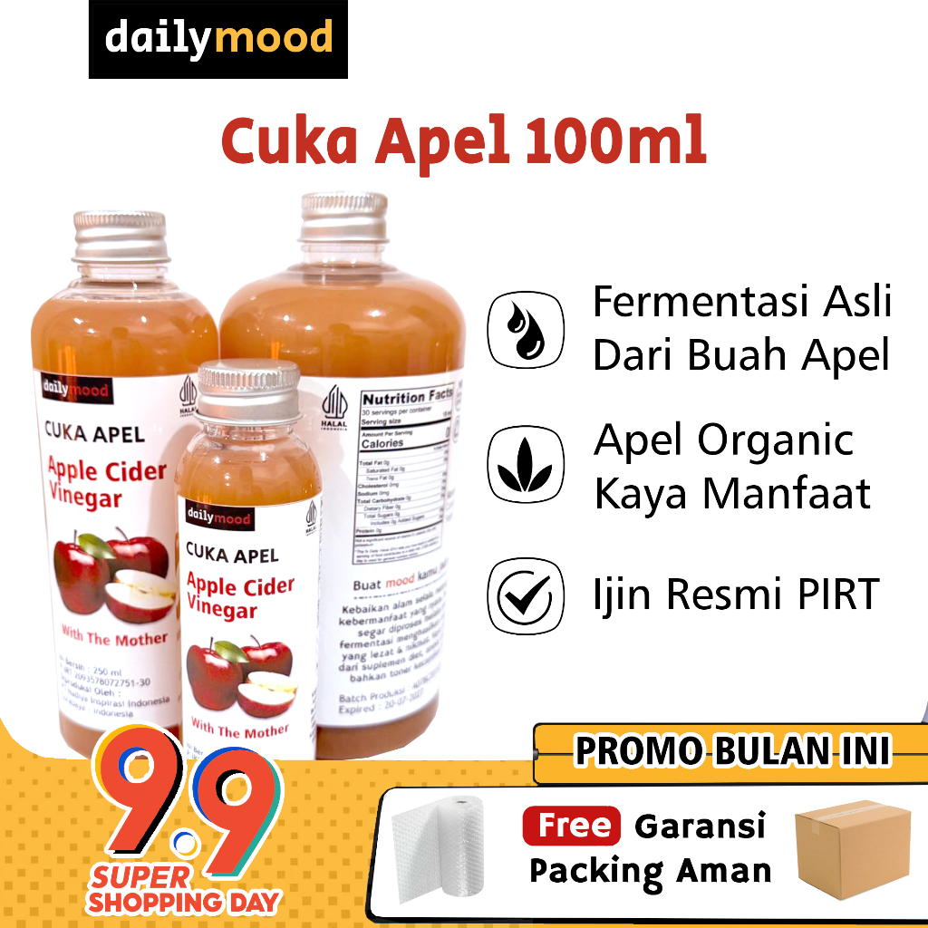 

DailyMood Cuka Apel Murni 100ml Apple Cider Vinegar With Mother PIRT