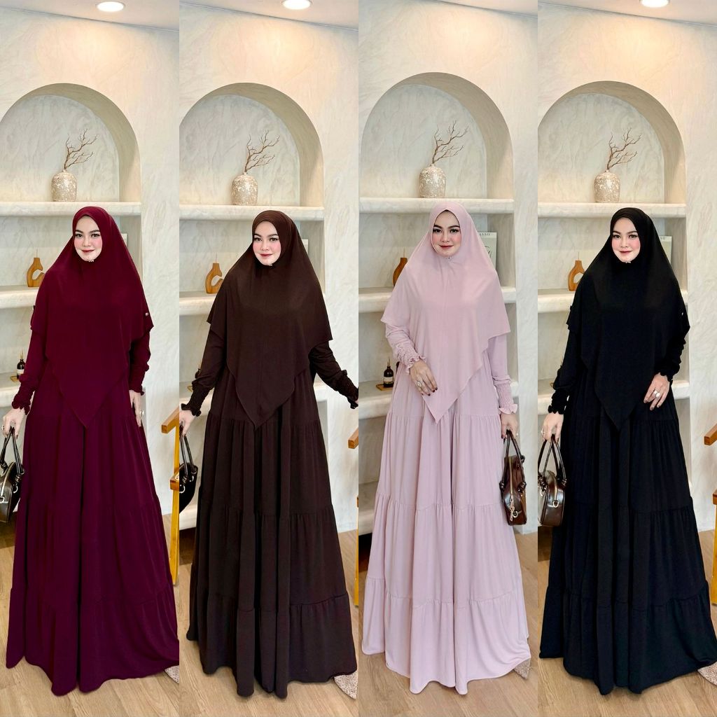 Aalifa Series | Poppy Syari | Set Gamis Wanita Syari