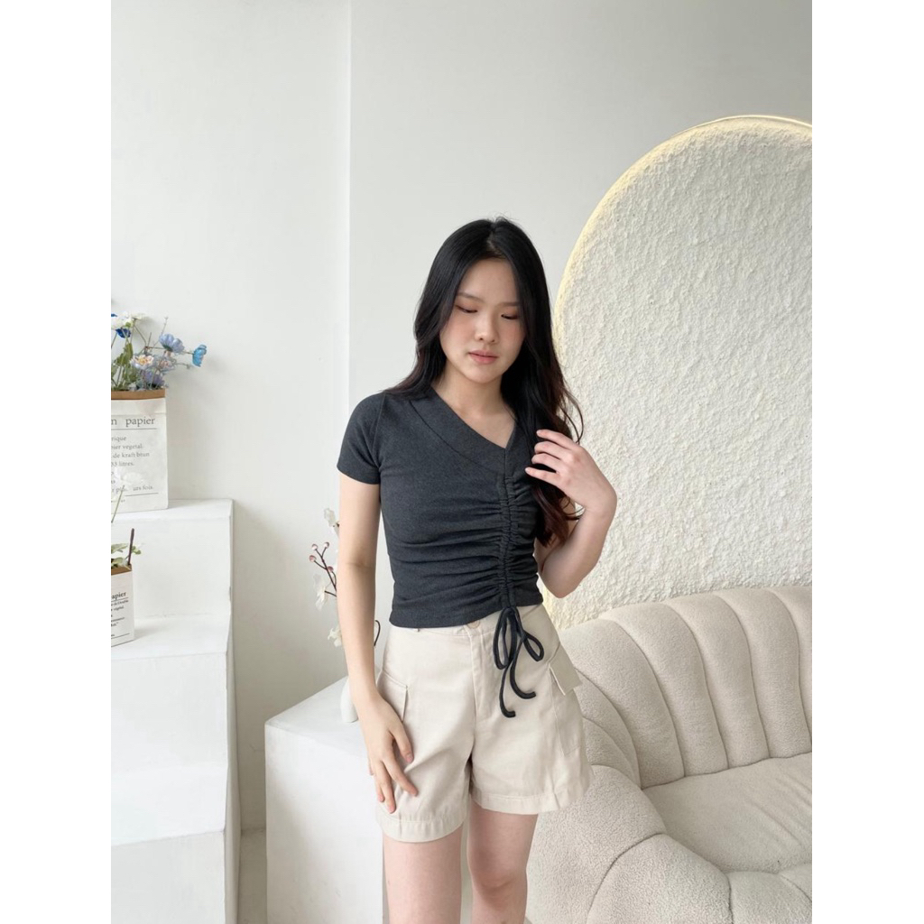 TOP LENGAN PENDEK KERUT