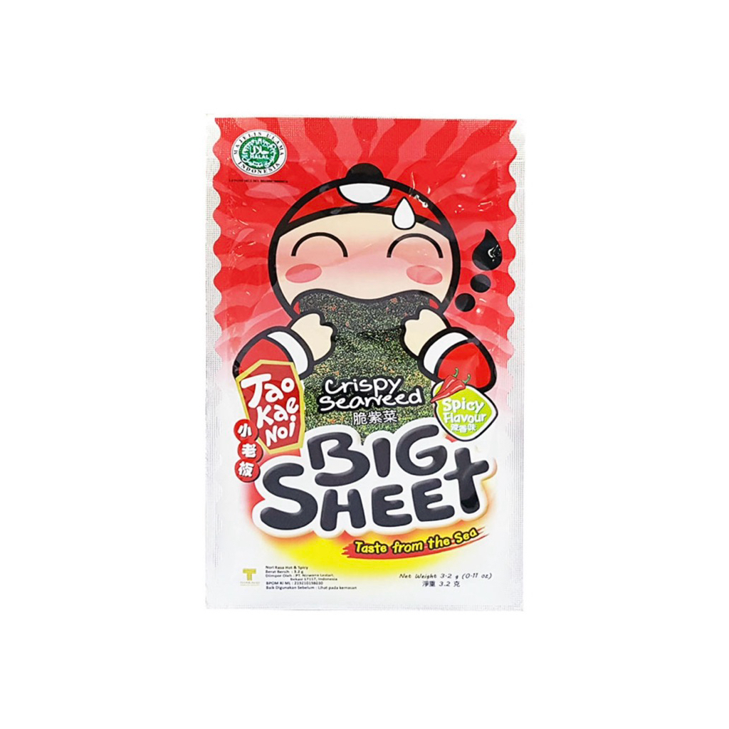 

Tao Kae Noi Big Sheet Rumput Laut Crispy Pedas 3,2 gr