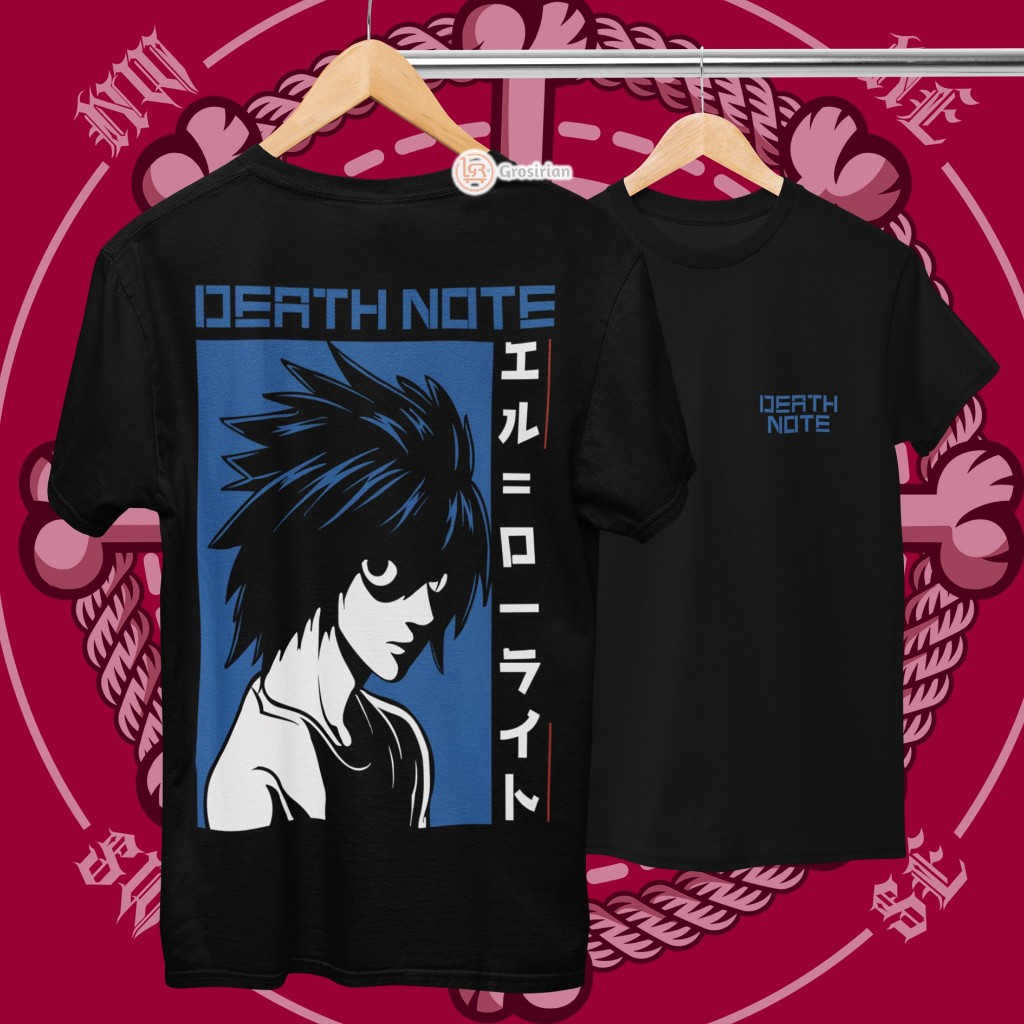 KAOS ANIME DEATH NOTE - KAOS BAJU DEATH NOTE 1, KAOS SABLON DTF - GROSIRIAN
