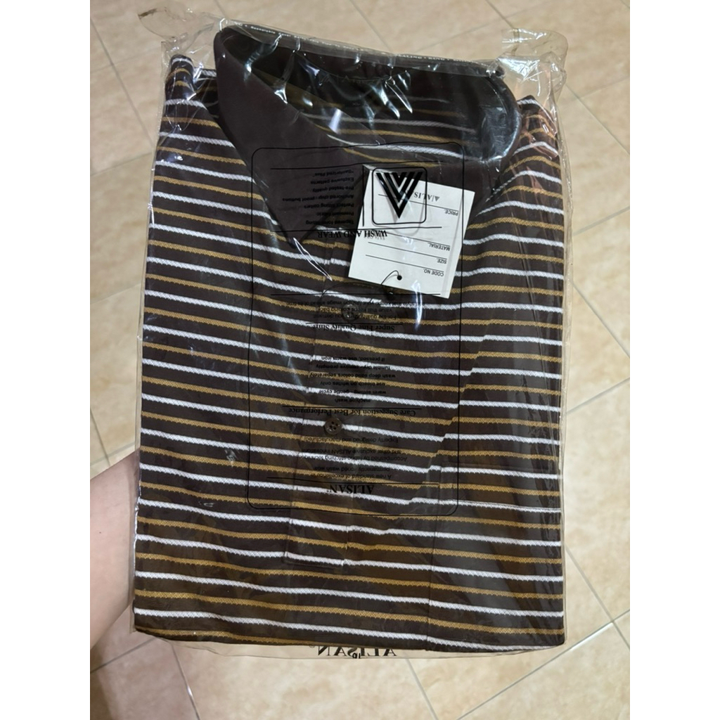 KEMEJA PRIA KATUN HALUS ALISAN GARIS GARIS BARU NEWS