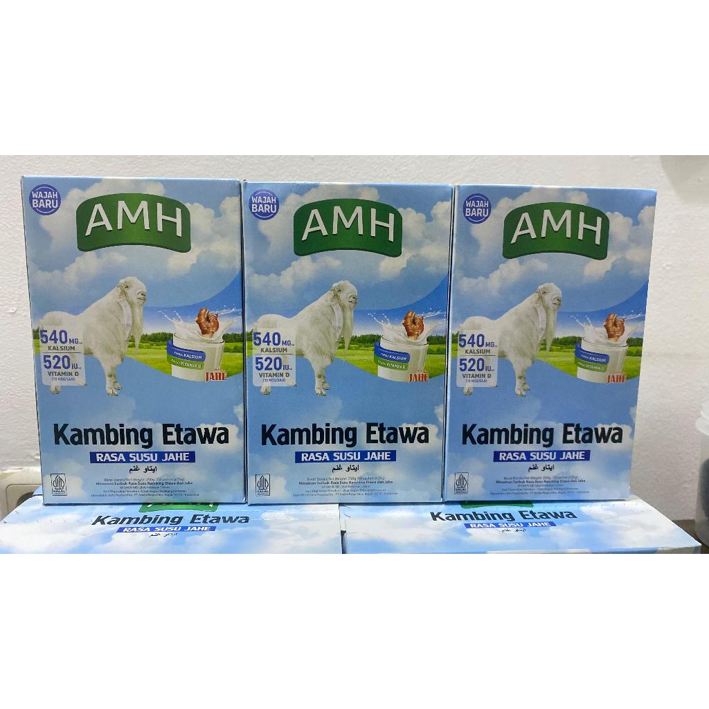 

Susu Kambing AMH - Susu Kambing Etawa AMH Rasa Susu Jahe Kaya Nutrisi dan Kalsium Isi 10 Sachet