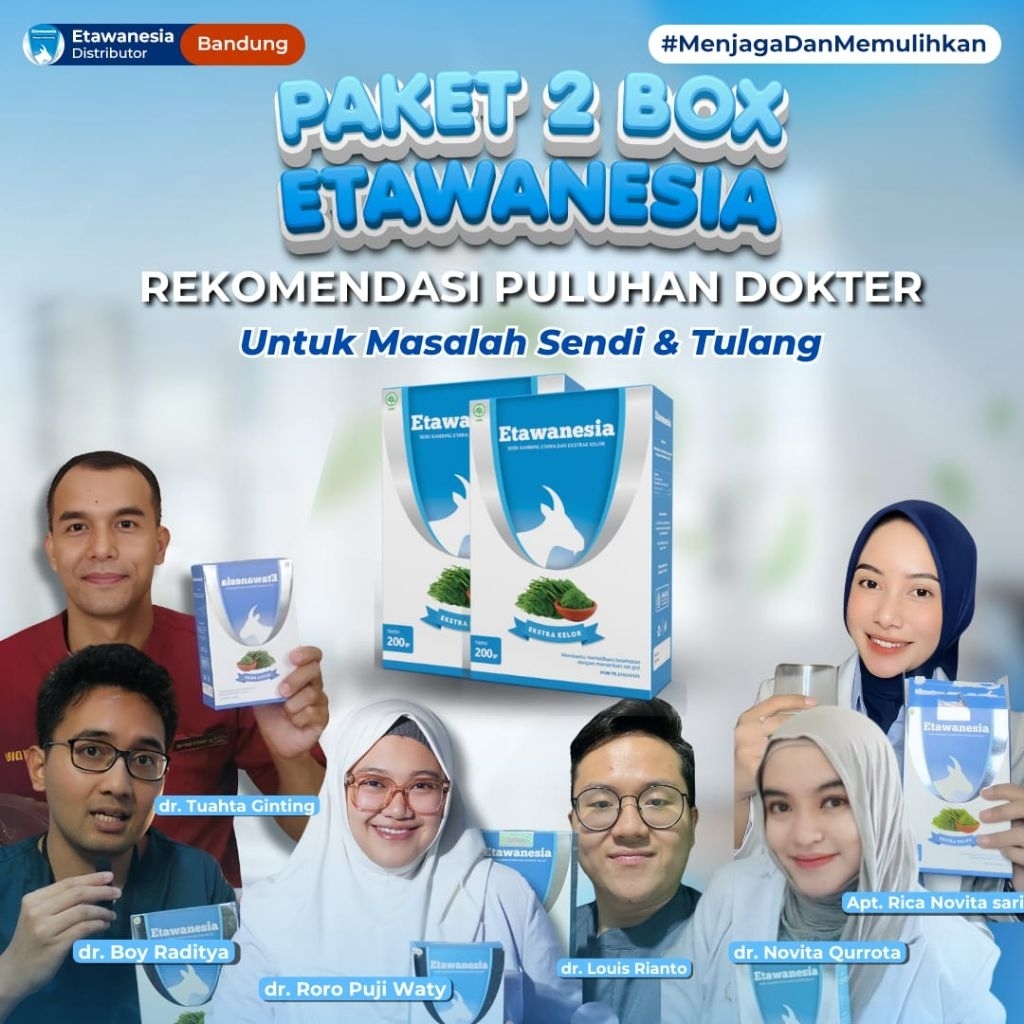 

Susu Etawanesia Etawa Biru Platinum Etawanesia Original, Ampuh Atasi Nyeri Sendi, Sesak Nafas, Batuk Menahun, Kolesterol - Paket 2 Box