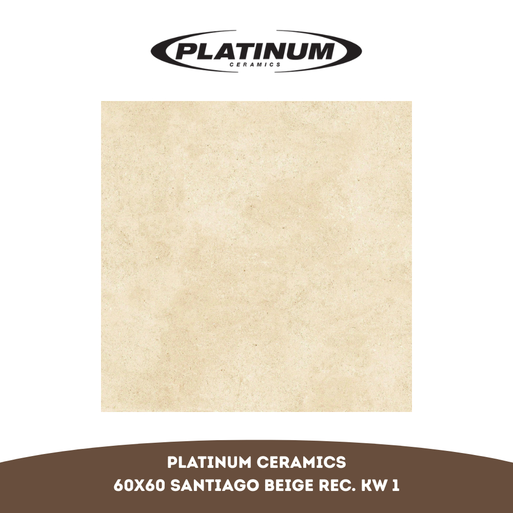 Keramik Platinum Santiago Beige Rectified 60X60 KW 1 per Box (Isi 4 Lembar / 1.44 m²)
