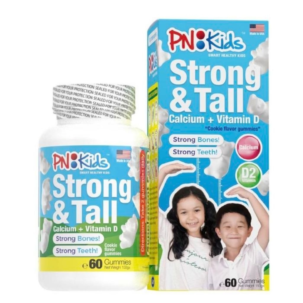​PN Kids Strong & Tall Calcium Vitamin ANAK Strong Bones & Teeth 60 Gummies