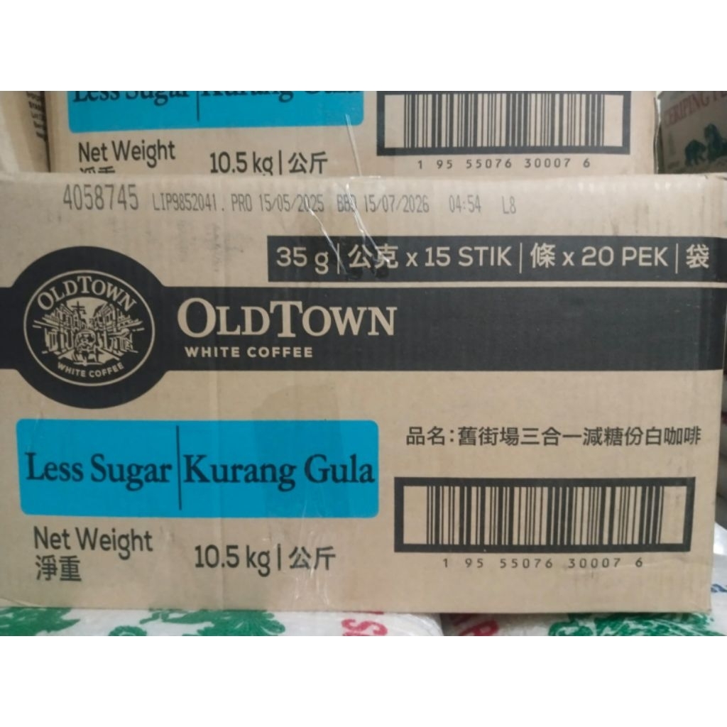 

Oldtown white coffee less sugar per dus