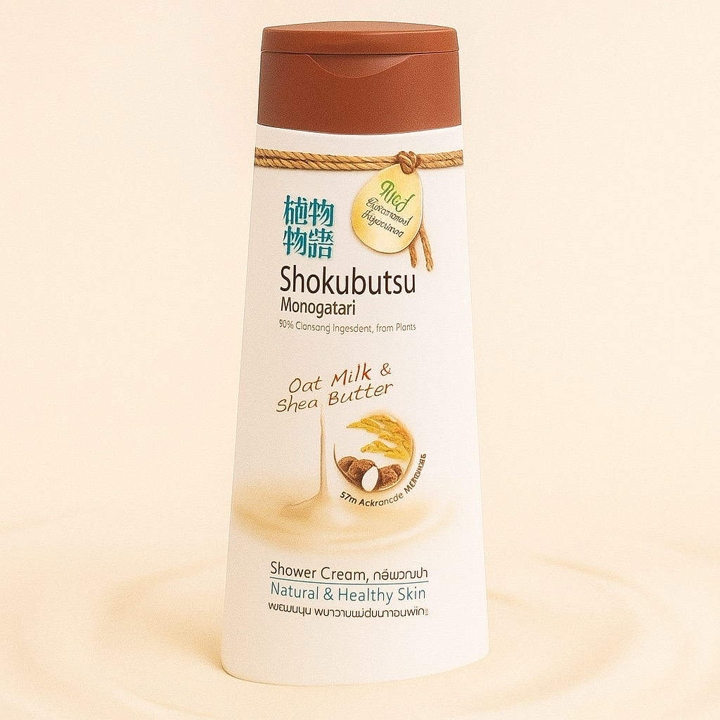 [READY STOK] 200 ml Shokubutsu Monogatari oat milk & shea butter Shower Cream - Phuwin Pick | 100% O