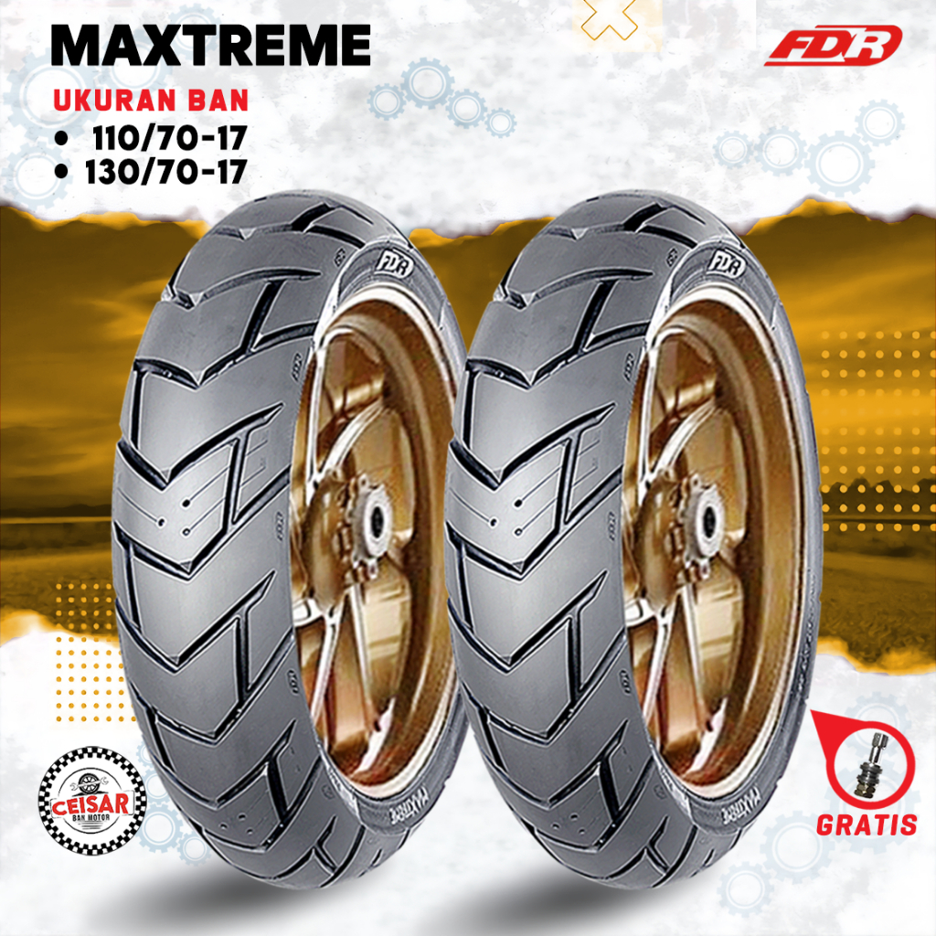 [SEPASANG MURAH] Ban Motor SPORT TOURING SUPERMOTO FDR MAXTREME 110/70-17 + 130/70-17 Tubeless