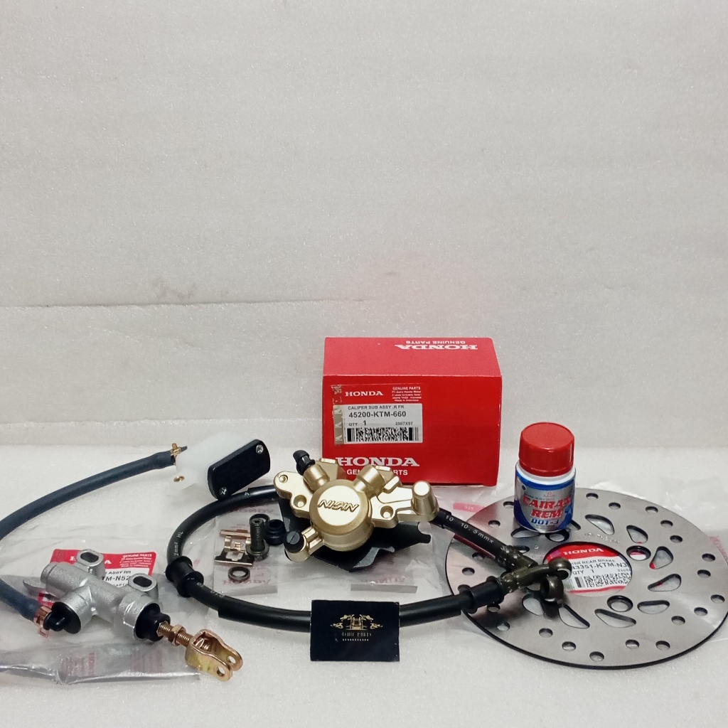 Paket 5 Item Kaliper Rem Belakang Set Cakram SUPRA X 125 KARBU Supra X 125 New Fi Supra X 125 Helm I