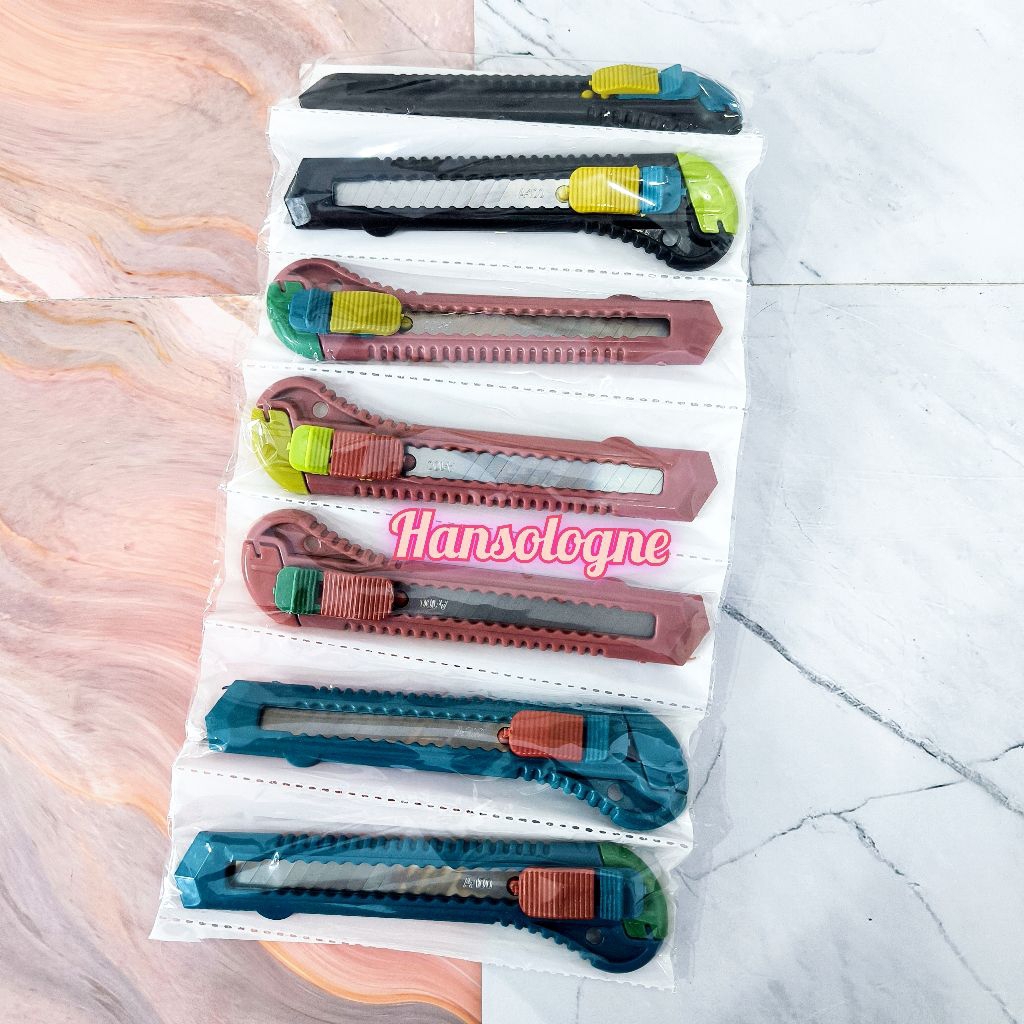 

12 pcs Cutter Pisau alat potong Serba guna Besar Tajam untuk Kertas Kardus Plastik