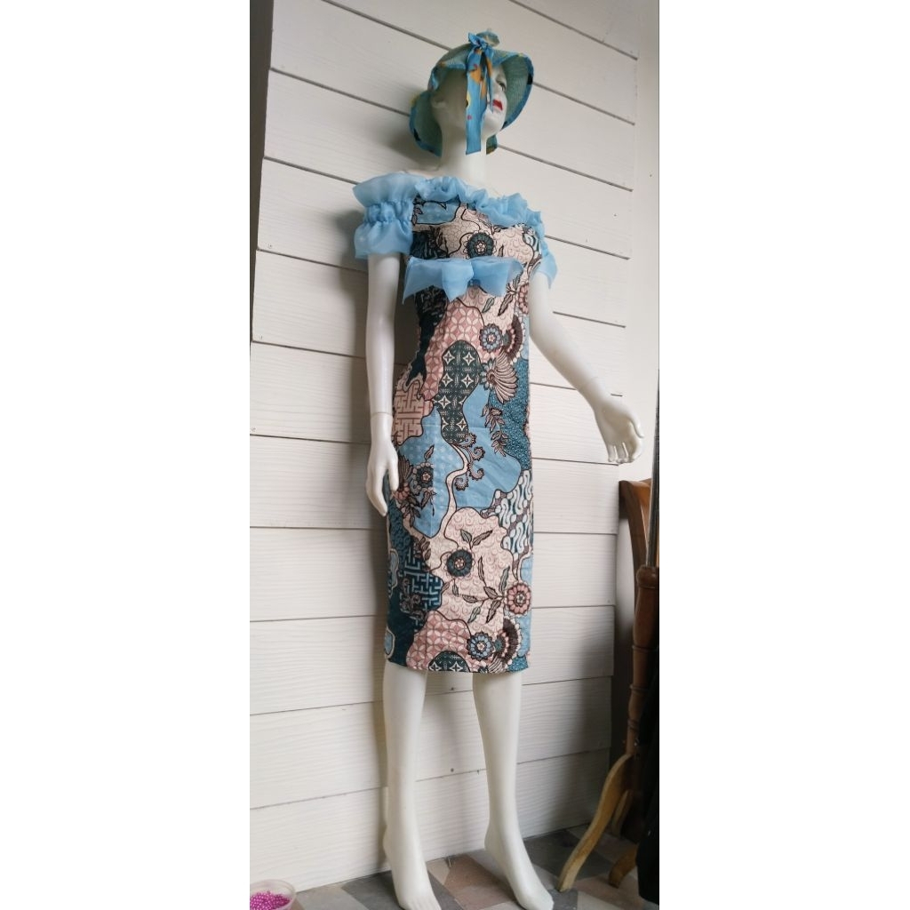 dres pesta, dres batik, dres batik street, gaun modern