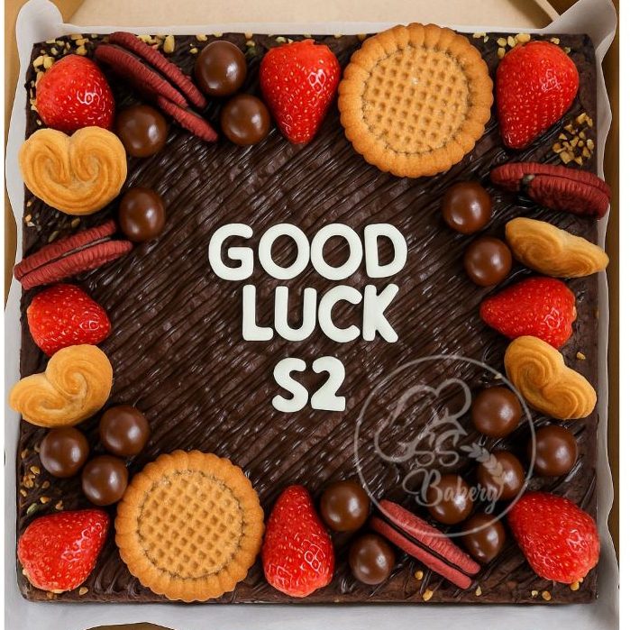 

BROWNIES PANGGANG FUDGY PREMIUM COKELAT CUSTOM BUAH | HADIAH | HAMPERS | ULANG TAHUN | NATAL