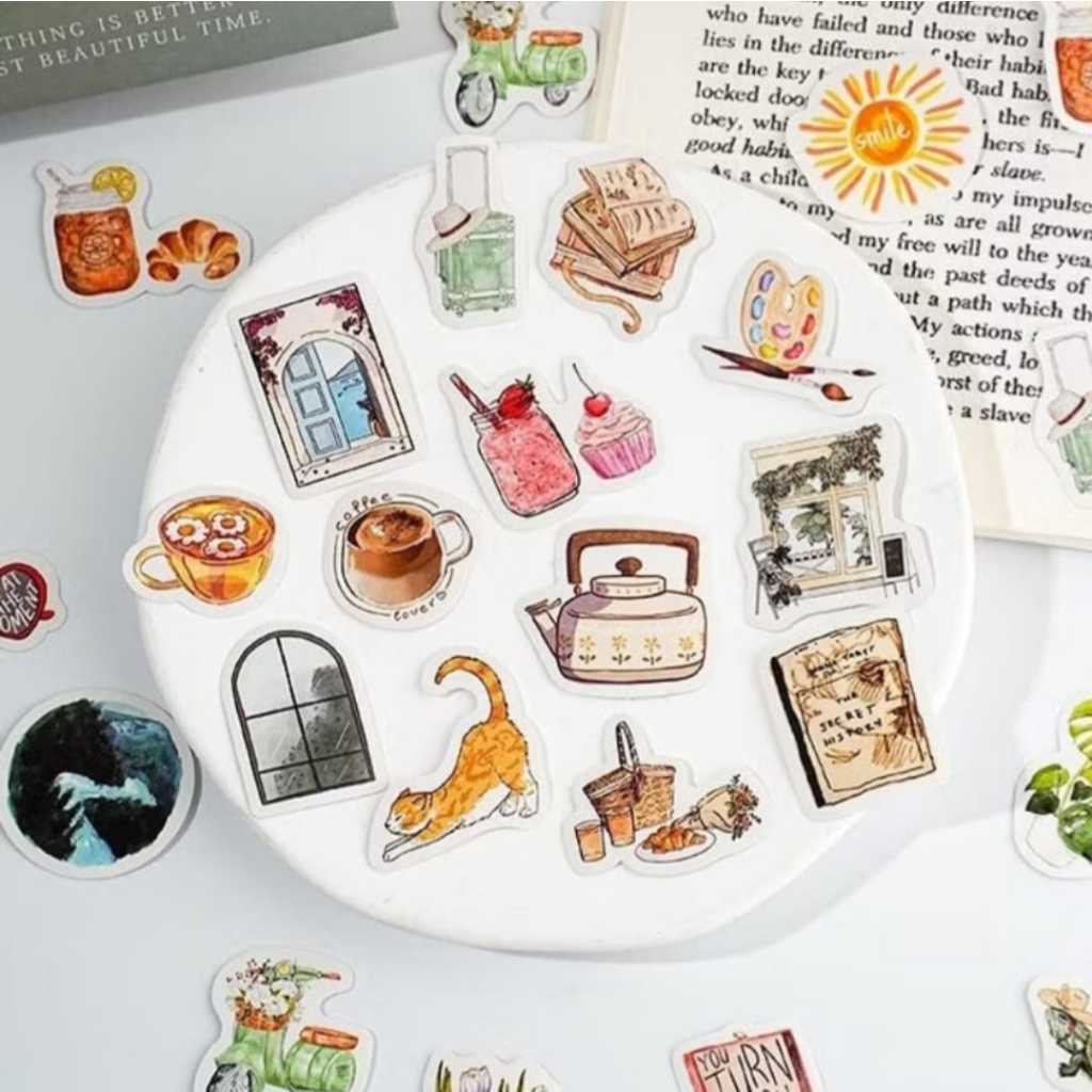 

46pcs Simple Life Aesthetic Sticker Scrapbook Journal Deco