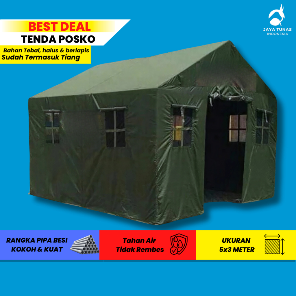 Tenda Barak 3mx5m Tenda Posko 5x3 Tenda Komando Tenda Posko Regu Tenda Pramuka Tenda Regu Pramuka Te