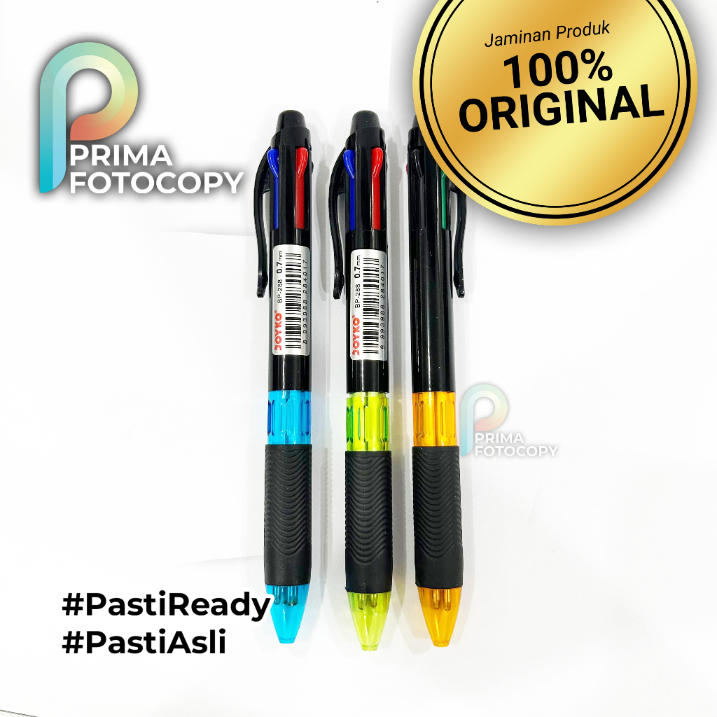 

Pulpen 4 Warna Joyko Quaco Hitam Merah Hijau Biru