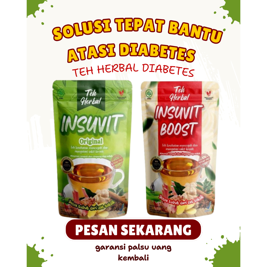 

teh insuvit asli original obat diabetes herbal kencing manis gula darah tinggi