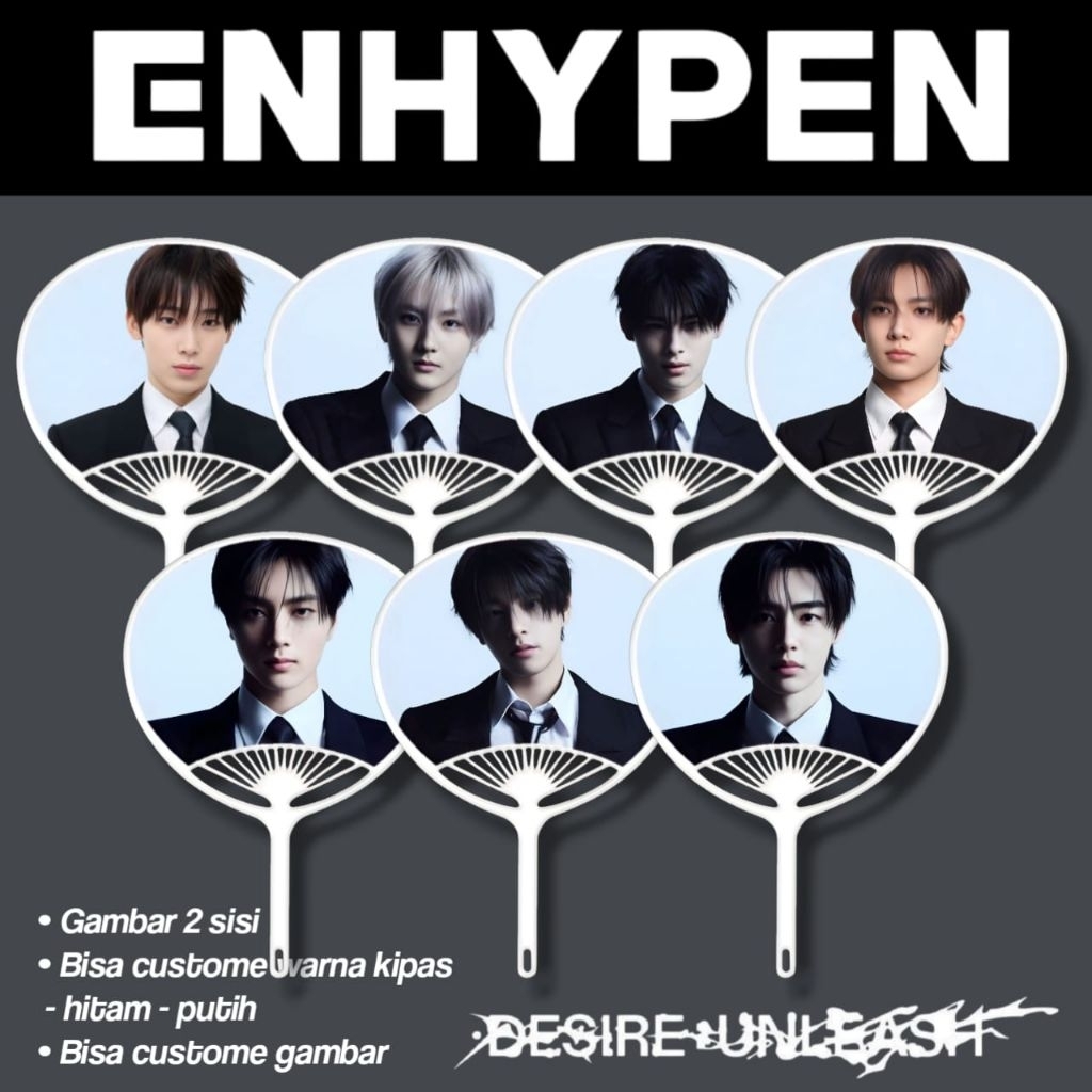 Kipas Uchiwa Enhypen - Kipas Tangan Enhypen - kipas kerang - Kipas kpop - Mercendez Kpop