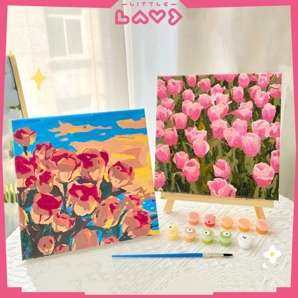 

Paint By Number Kit Uk 20x20cm Kanvas Siap Lukis Bunga Pemandangan / Wall Decoration Diy Digital Painting Canvas / Lukisan Canvas Acrylic Aesthetic Little Lovee A110
