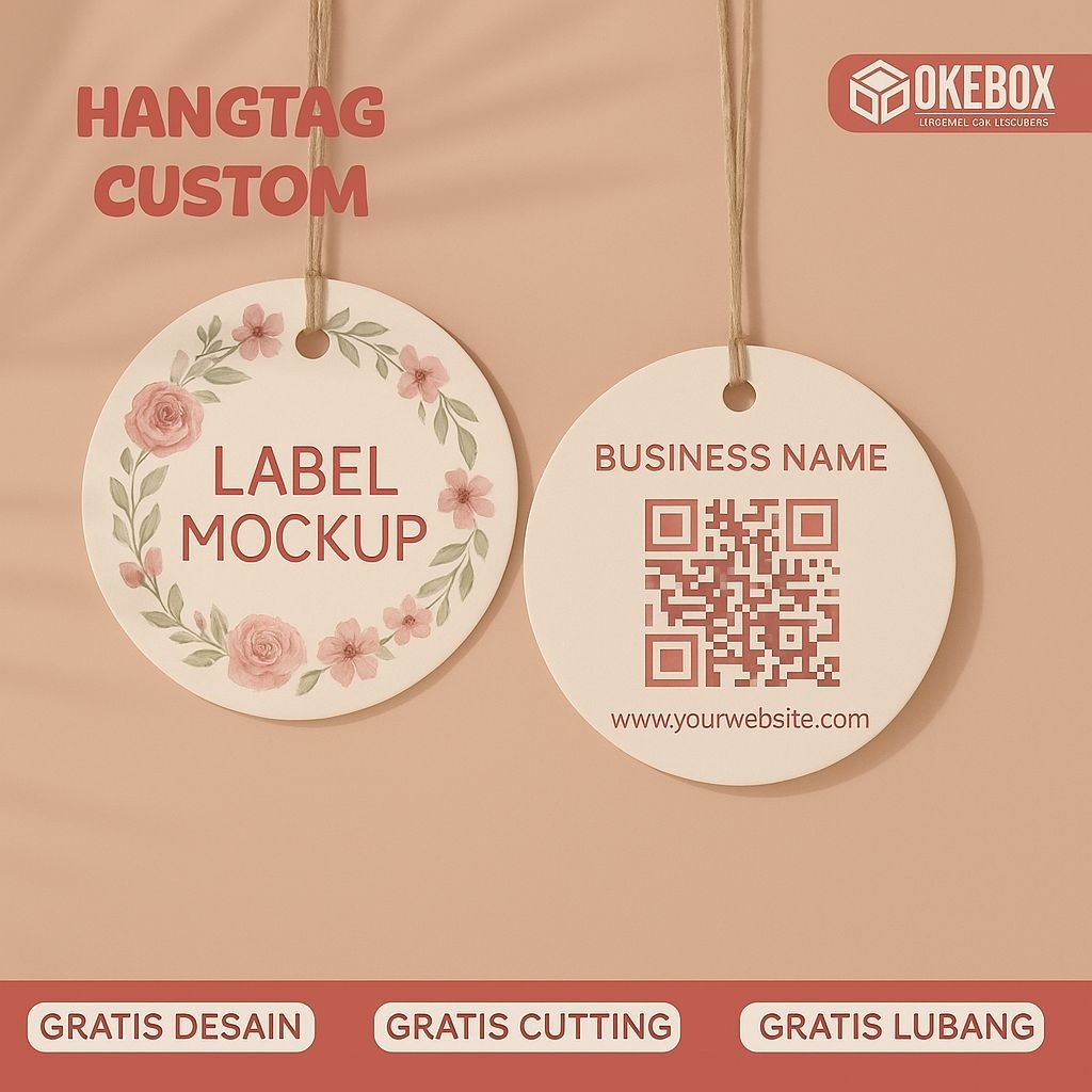 

70 pcs Hangtag tag handtag hantag bulat label baju custom nama harga jualan okebox HT 2