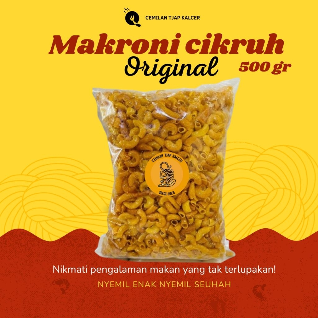 

Cemilan Makroni cikruh Original gurih 500gr enak renyah cemilan kriuk pedas daun jeruk cemilan murah