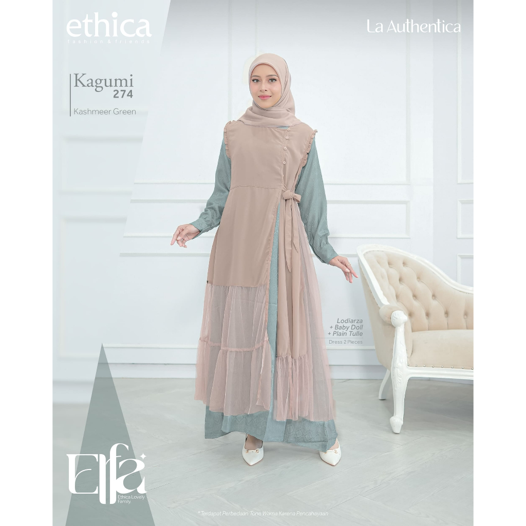Sarimbit Ethica Elfa 270 Kashmeer Green, Kahfi 262, Kagumi 274, Kahfi Kids 184, Kagumi Kids 130