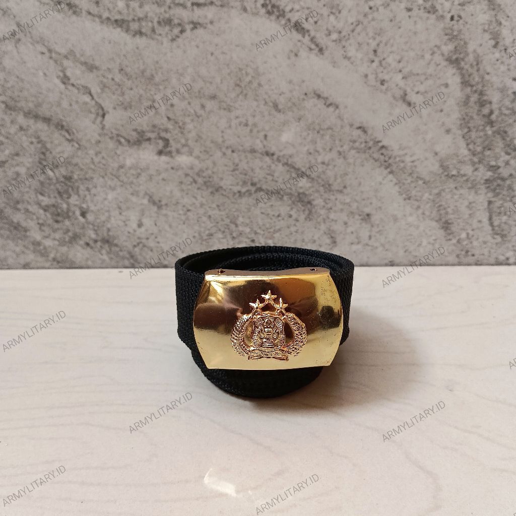 sabuk pdh polri kuningan logo timbul