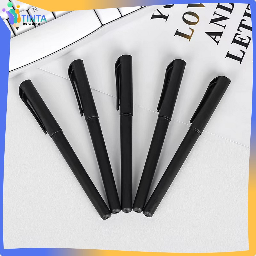 

Pena Alat Tulis Kantor Sekolah Pens Black / Pulpen Hitam 0.7mm Motif Polos Tinta Hitam Simple Ballpoint Tinta Berwarna A45