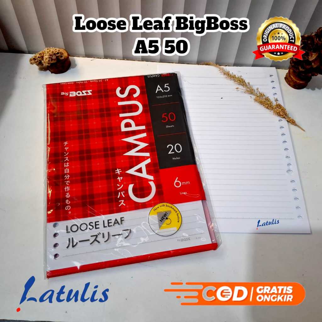 

Kertas Loose Leaf Bigboss A5 50/Isi Binder A5 Bergaris