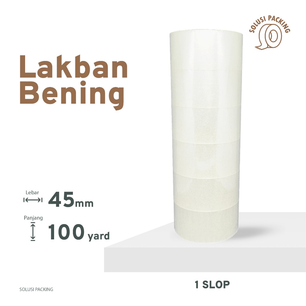 

Lakban OPP Bening Coklat Ksatria 45mm x 100 Yard 1 Slop ( 6 Roll )Premium Kualitas Terbaik | SOLUSI PACKING