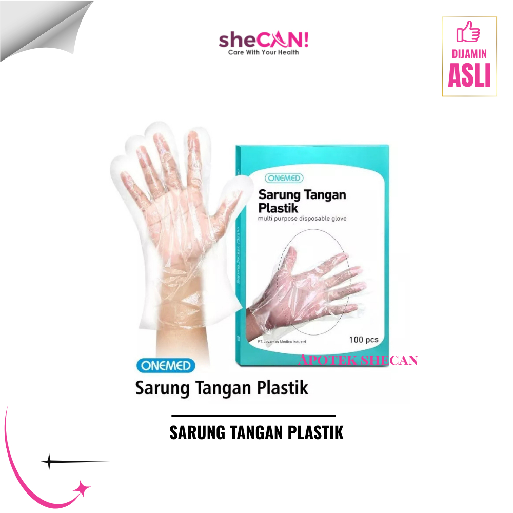 Sarung Tangan Medis ONEMED Steril Plastik One Med Glove isi 100PCS