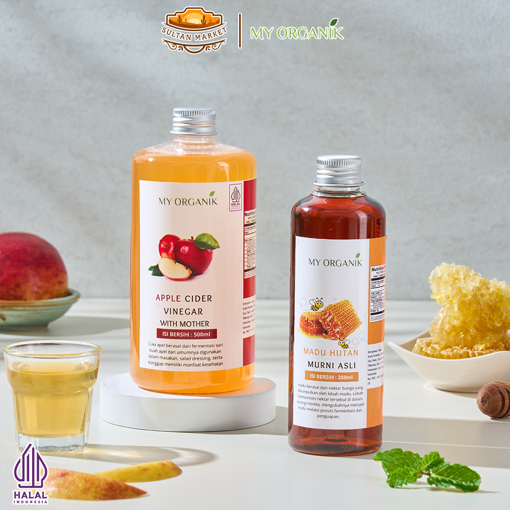 

My Organik Paket 2 in 1 Cuka Apel Madu Kalimantan Asli Minuman Diet Premium Pure Original