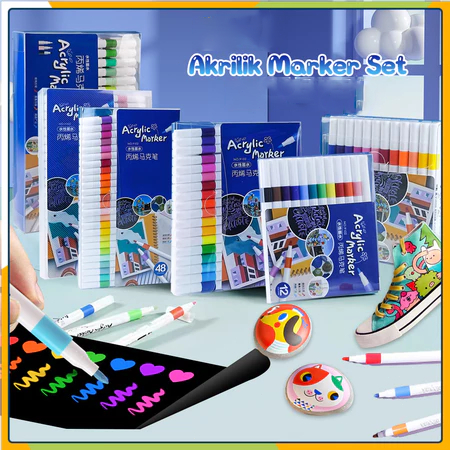 

Pen Akrilik Marker Warna Cepat Kering Tahan Air/Spidol Acrylic Painter / 24/80 Colors Pen Acrylic