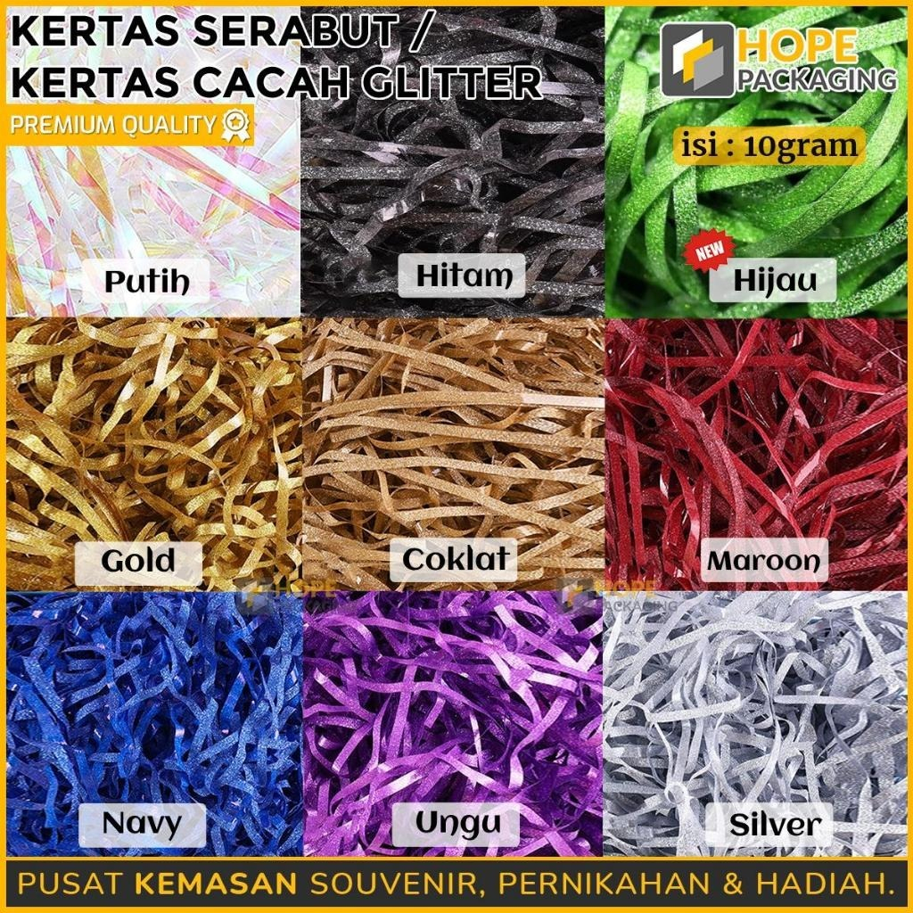 

Kertas Hampers Glitter/ Kertas Serabut 10 gr/ Kertas Isian Kado/ kertas Serut