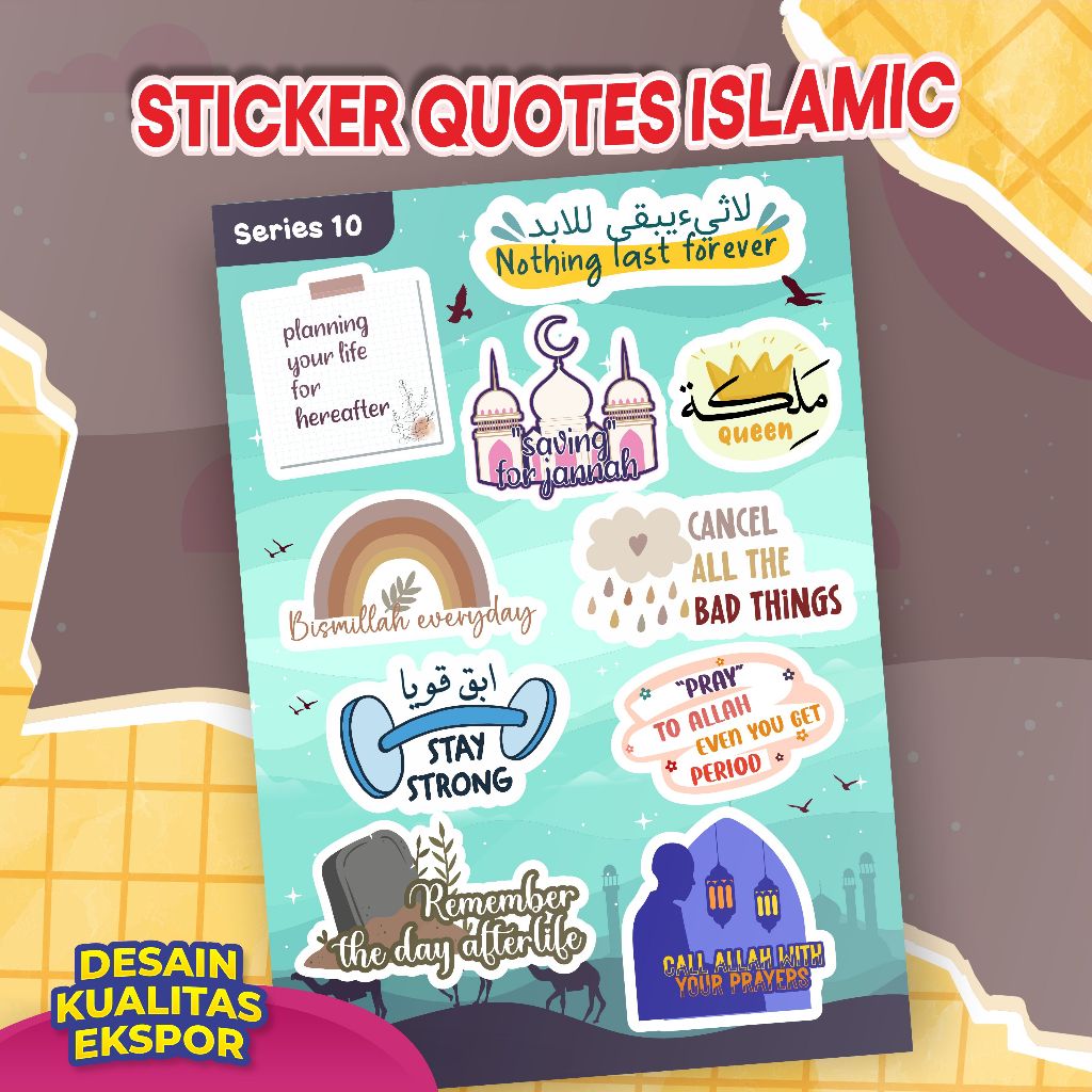 Ghif Sticker Quotes Islamic | Affirmation Words Kata Afrimasi Mimpi Strong Proud Enough The best Sen