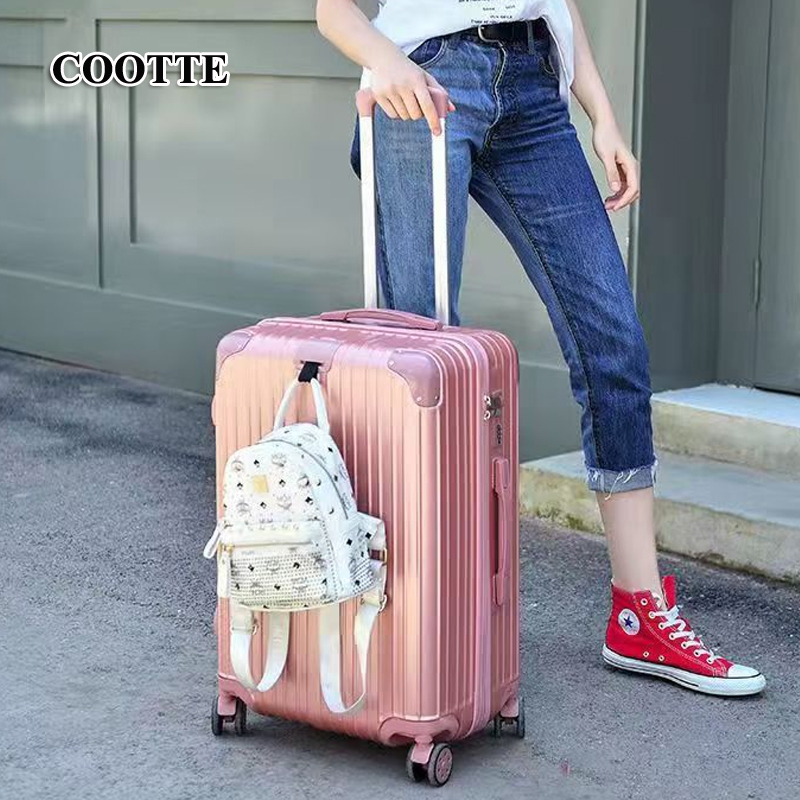 arsipage Koper Kabin Bagasi ABS+PC 24inch tas koper besar 22inci anak perempuan Kokoh