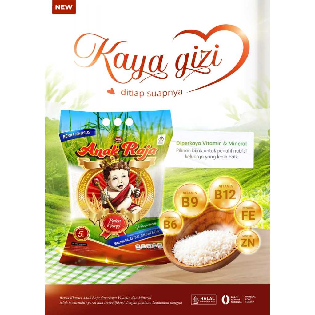 

Beras Anak Raja Pulen Wangi 5kg - Diperkaya Vitamin dan Mineral