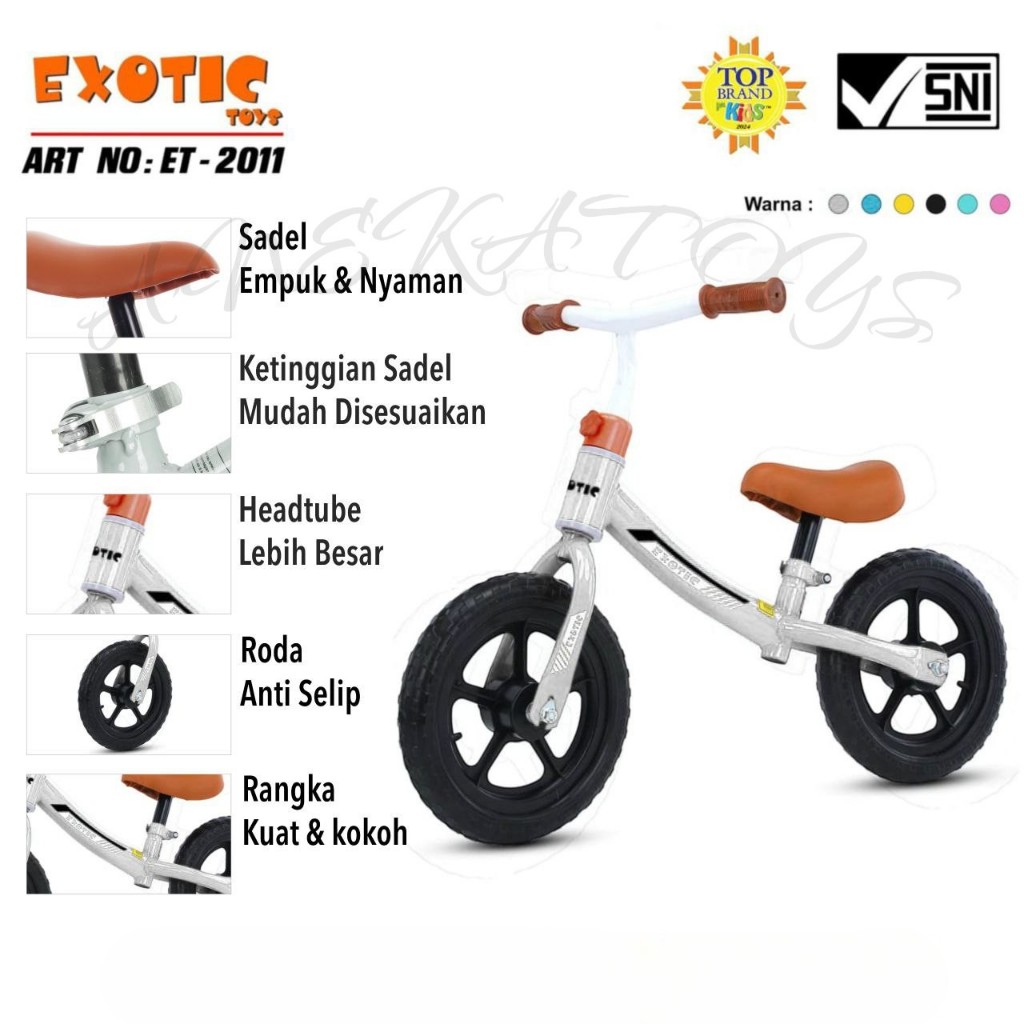 Balance/ Push Bike Exotic ET2011 Sepeda Keseimbangan Ban Eva Balance Bike/Push Bike