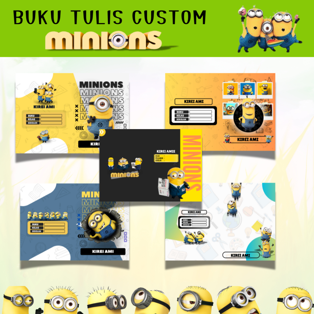

Buku Tulis Minions Custom Nama By Kirei Project