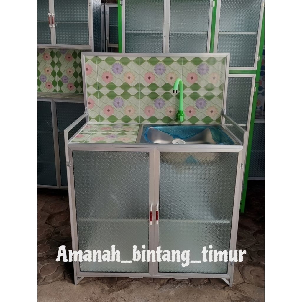 wastafel cuci piring 2 pintu bawah keramik