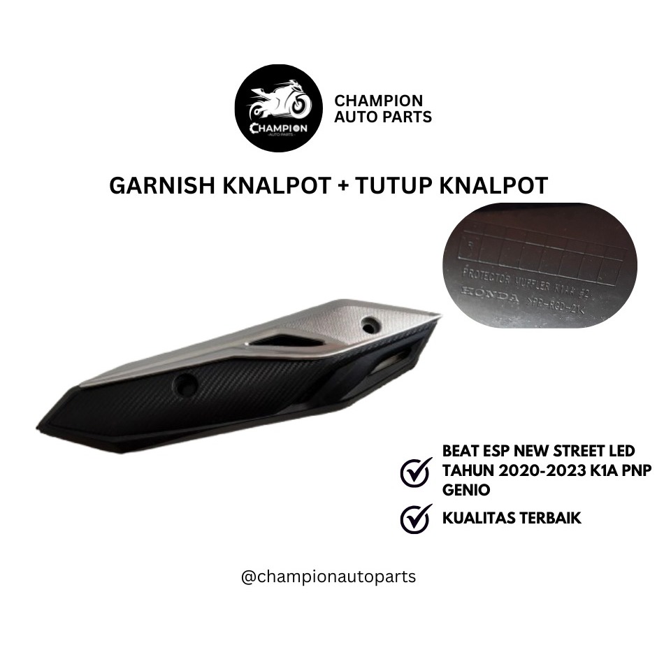 Garnish Knalpot + Tutup Knalpot ALL New Beat LED Deluxe 2020 Beat Street 2023 K1A Genio
