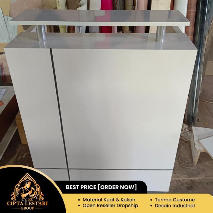 REALPICK Meja Kasir Minimalis Laci 2 | Meja Kerja | Meja Resepsionis