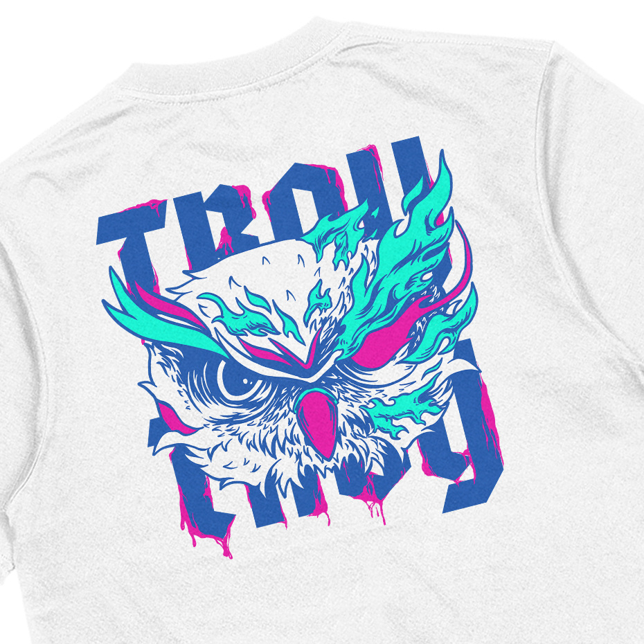 Troy Company Tshirt White Hologlow Owl - Kaos Putih Lengan Pendek MT 3260