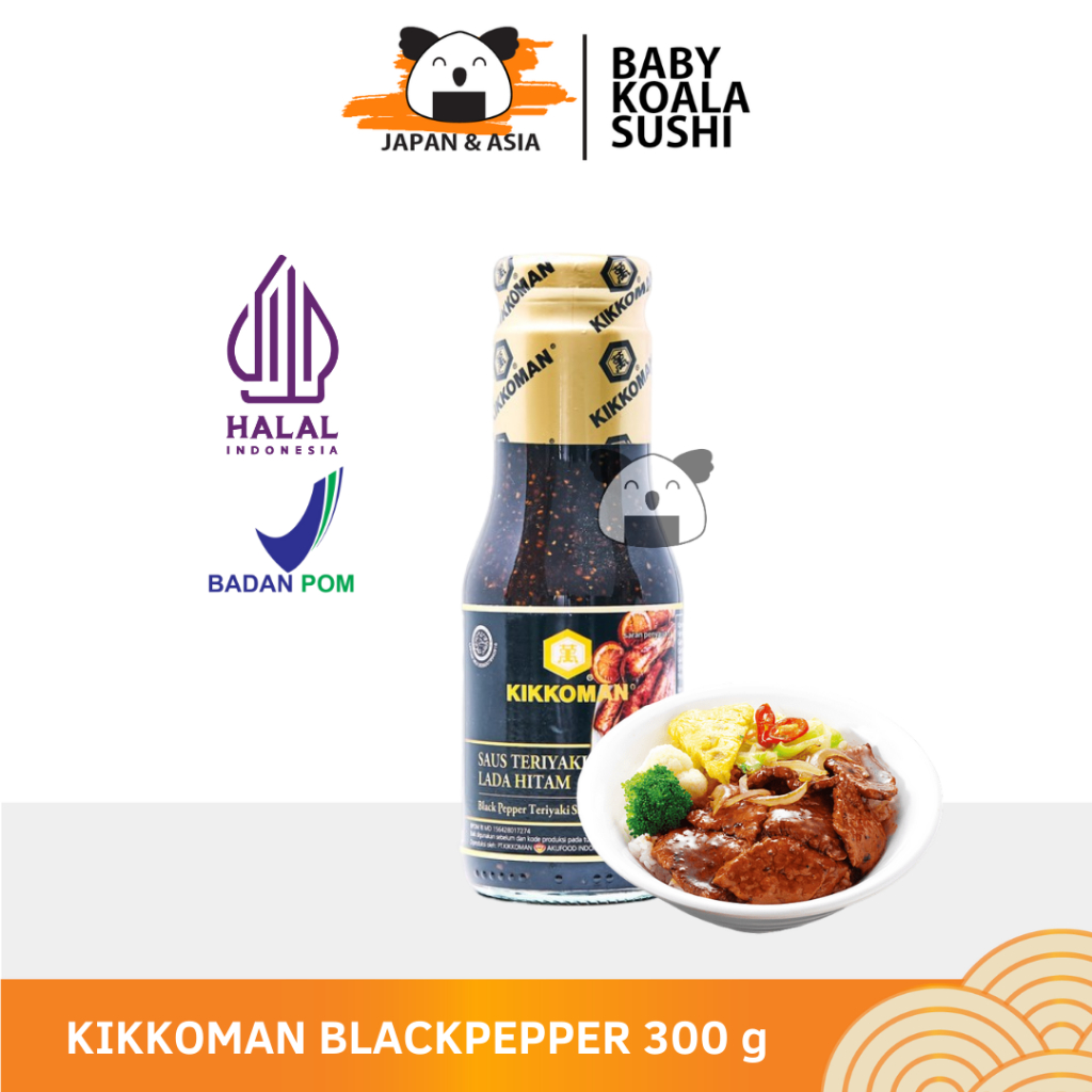 

KIKKOMAN Blackpepper Sauce 300 g Halal | Saus Teriyaki Lada Hitam