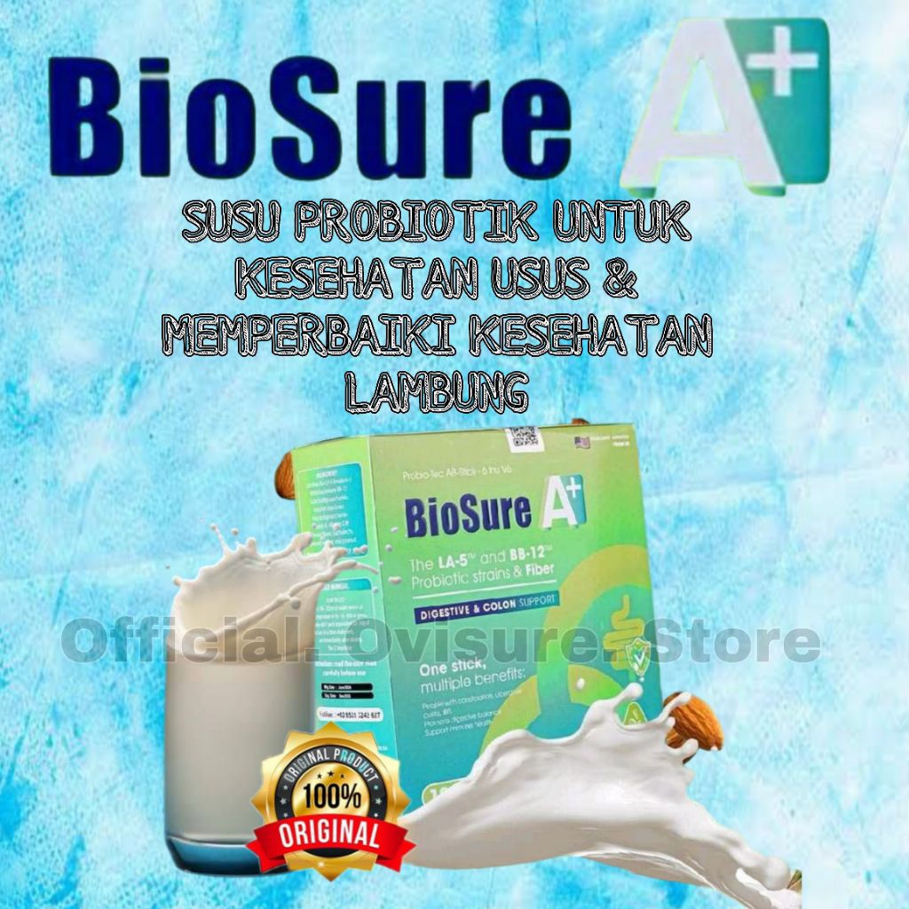 

BIOSURE A+ SUSU HERBAL PROBIOTIK BAIK UNTUK KESEHATAN USUS BESAR DAN GANGUAN PANCERNAAN EFEKTIF MENGATASI IRITASI USUS BESAR KOLITIS & GANGUAN PECERNAAN STRAIN PROBIOTIK EKSLUSIF DARI AMERIKA DAN TINGKAT INMUN YANG TINGGI Milk