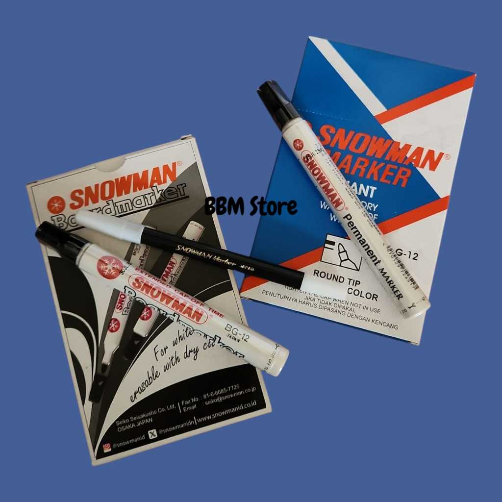 

Spidol Permanen Snowman G12 ORI dengan Desain Bagus (Pcs)